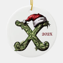 Ornement de Noël Monogramme personnalisé