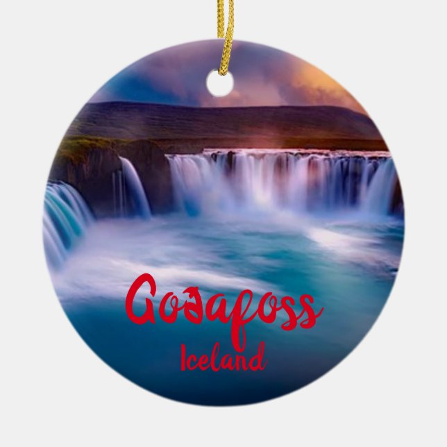 Ornement de Noël panoramique Goðafoss (Devant)