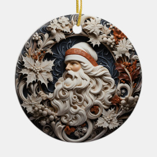 Ornement de Noël Père Noël Effet 3D | Nom personna