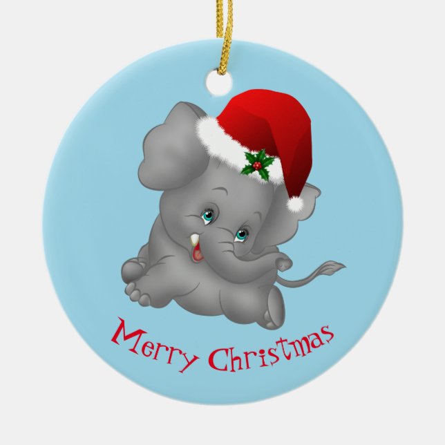 Ornement de Noël - Père Noël Elephant (Devant)