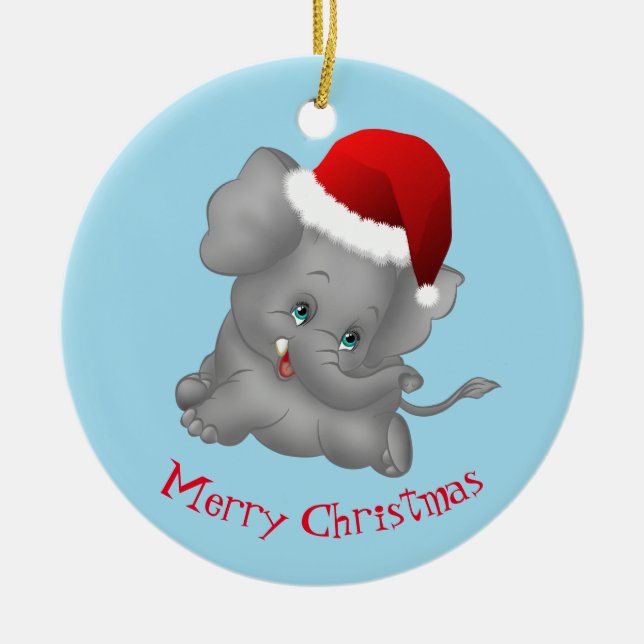 Ornement de Noël - Père Noël Elephant (Devant)