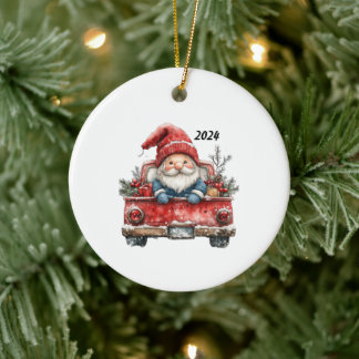 Ornement de Noël père Noël Gnome 2024