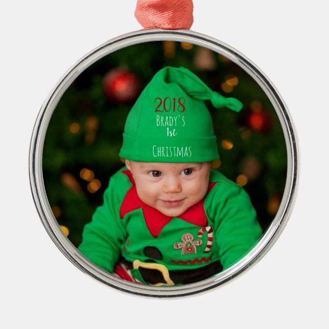 Ornement de Noël personnalisé adorable (Devant)