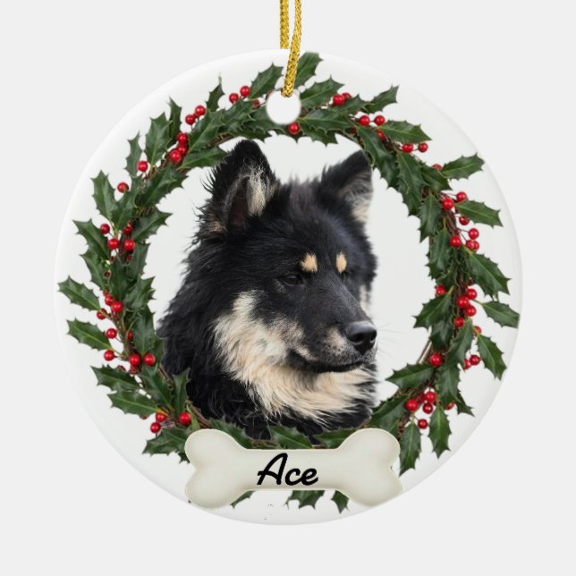 Ornement de Noël personnalisé avec photo de chien  (Devant)