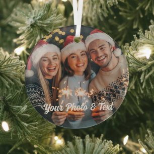 Ornement de Noël personnalisé avec photo de famill