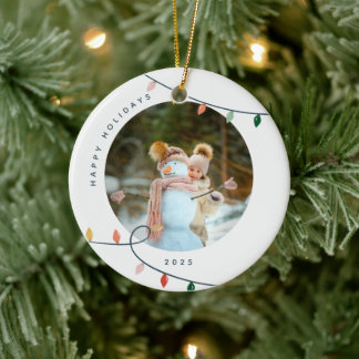 Ornement de Noël personnalisé avec photo et lumièr