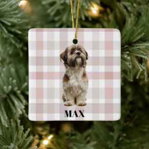 Ornement de Noël personnalisé avec photo et nom de