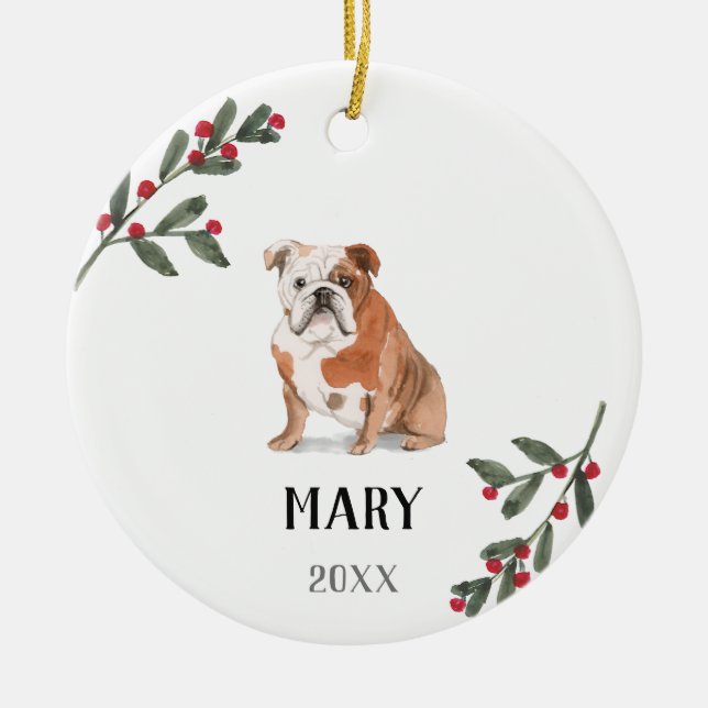 Ornement de Noël personnalisé Bulldog anglais (Devant)