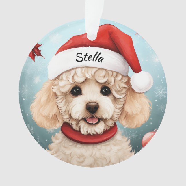 Ornement de Noël personnalisé de caniche (devant)
