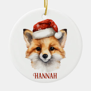 Ornement de Noël personnalisé de la Fox mignonne