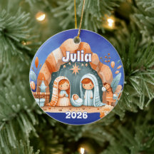 Ornement de Noël personnalisé de la Nativité