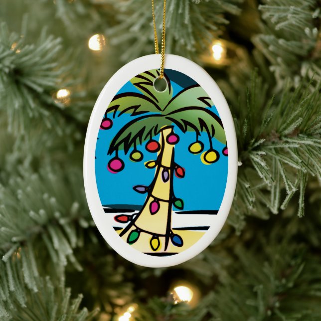 Ornement de Noël personnalisé de palmier brillant (Arbre)