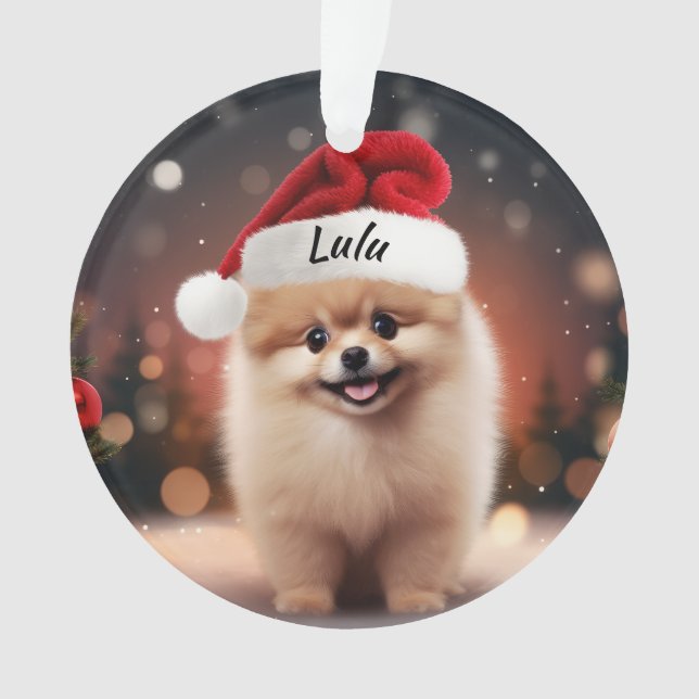 Ornement de Noël personnalisé de Poméranie (devant)