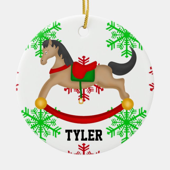 Ornement de Noël personnalisé du Cheval à roches (Devant)