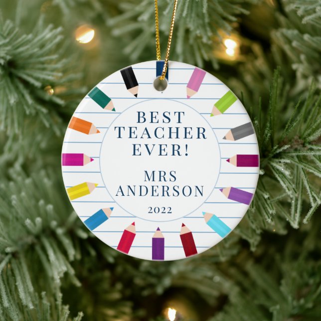 Ornement de Noël personnalisé du meilleur enseigna (Arbre)