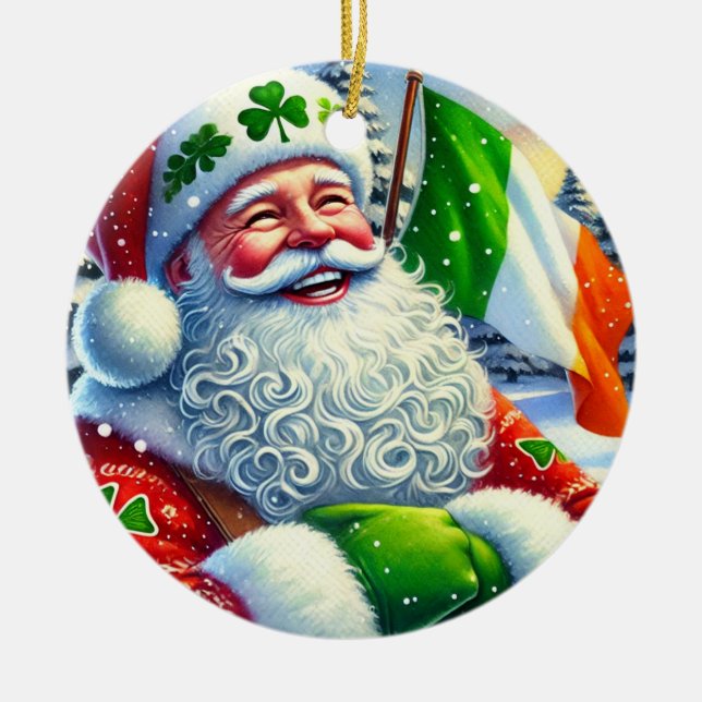 Ornement de Noël personnalisé en Père Noël irlanda (Devant)