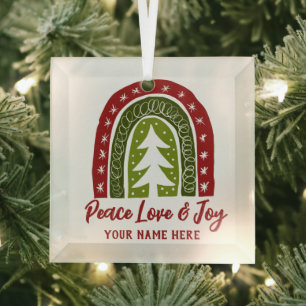 Ornement de Noël personnalisé en verre Boho pour a