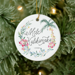 Ornement de Noël personnalisé Mele Kalikimaka
