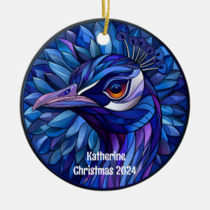 Ornement de Noël personnalisé Peacock