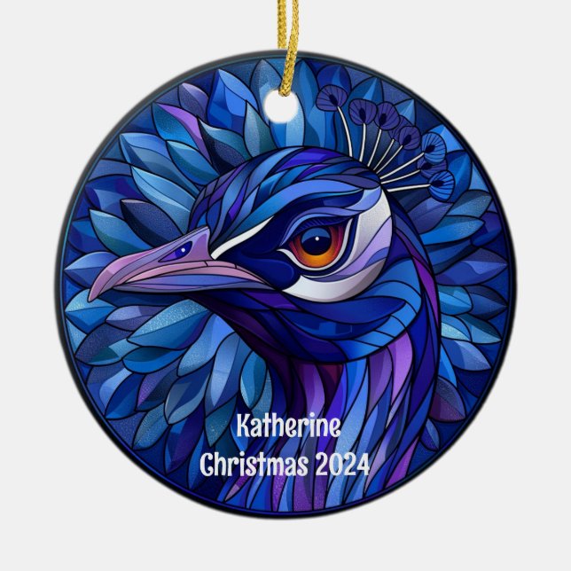 Ornement de Noël personnalisé Peacock (Devant)