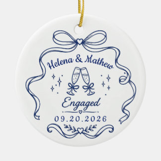 Ornement de Noël personnalisé pour couple fiancé