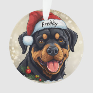Ornement de Noël personnalisé Rottweiler