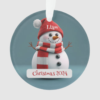 Ornement de Noël personnalisé Snowman