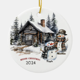 Ornement de Noël personnalisé Snowman