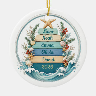 Ornement de Noël personnalisé sur le thème côtier