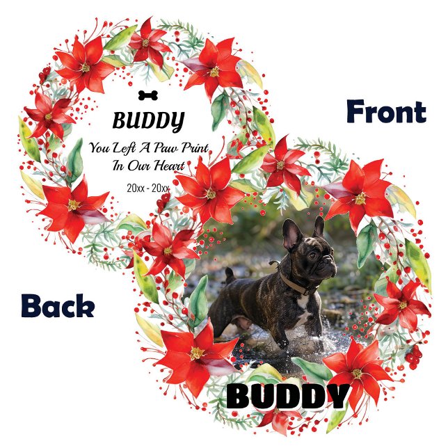 Ornement de Noël Pet Memorial 2 côtés (2-sides Pet Memorial Christmas Ornament)