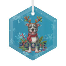 Ornement de Noël Pitbull personnalisable