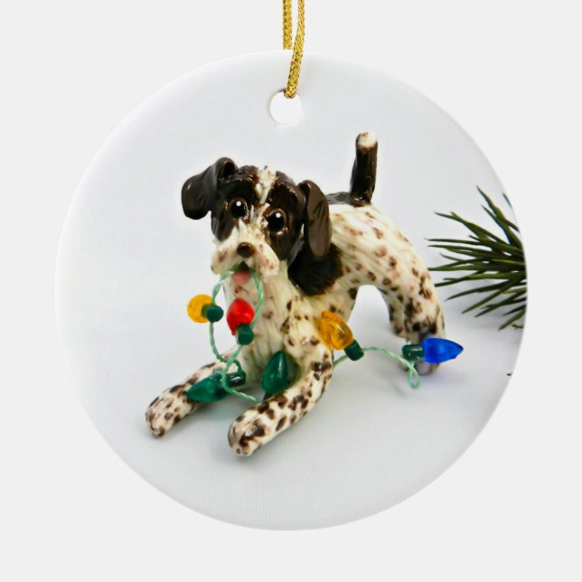Ornement de Noël pour chien pointeur À poils durs  (Devant)