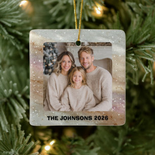 Ornement de Noël pour photo de famille de fêtes