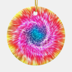 Ornement de Noël Psychédélique Tie Dye