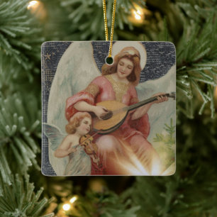 Ornement de Noël religieux vintage avec des voeux