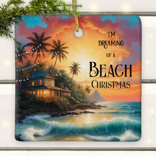 Ornement de Noël représentant un rêve de plage tro