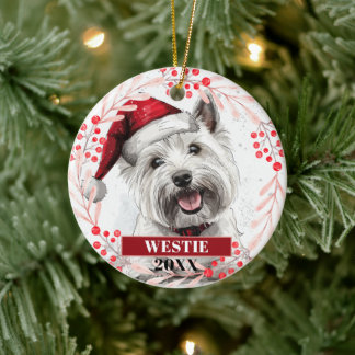 Ornement de Noël représentant un terrier Westie av