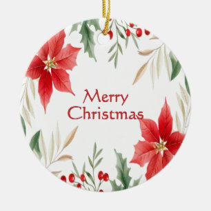 Ornement de Noël Rouge Poinsettia