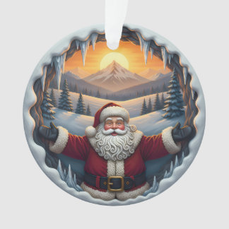 Ornement de Noël Santa Claus 2025 – Scène hivernal