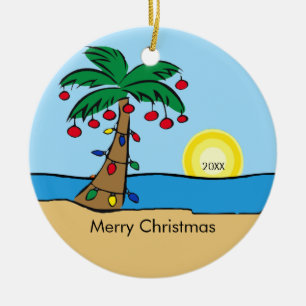 Ornement de Noël tropical en forme de palmier