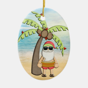 Ornement de Noël Tropical Père Noël