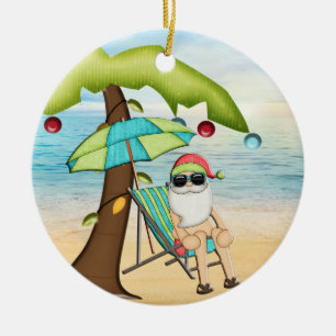 Ornement de Noël Tropical Père Noël