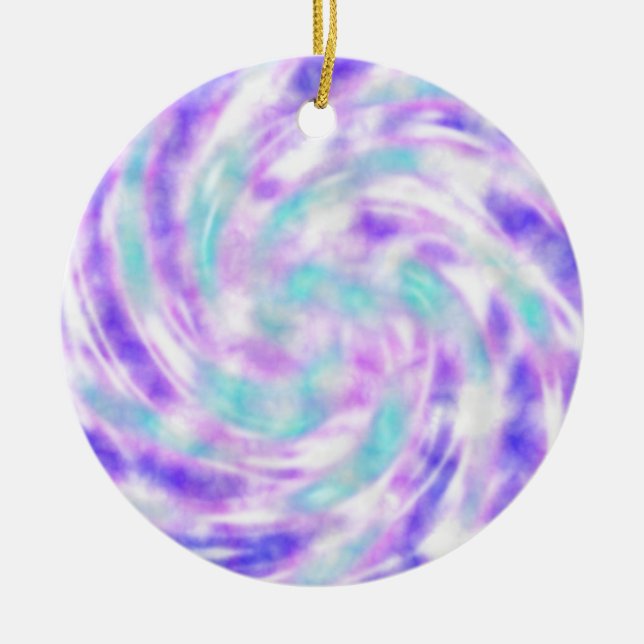 Ornement de Noël violet rose et Aqua Tie Dye (Devant)