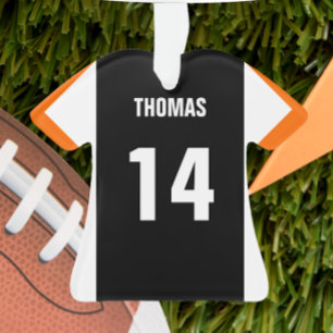 Ornement de noir du football, orange et blanc du
