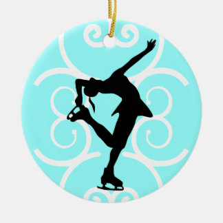 Ornement de patineur artistique - bleu glacier -