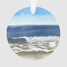 Ornement de paysage marin d'aquarelle