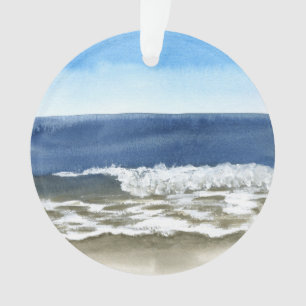 Ornement de paysage marin d'aquarelle