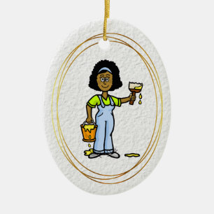 Ornement de peintre de maison de femme noire