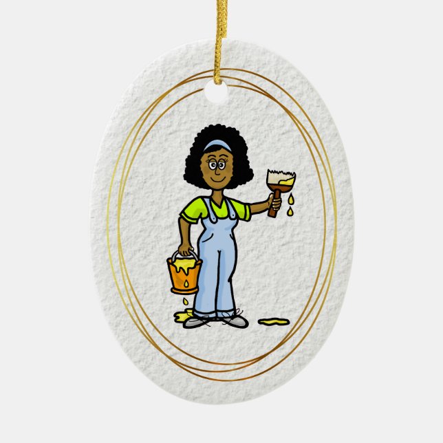 Ornement de peintre de maison de femme noire (Devant)
