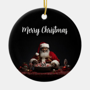 Ornement de Père Noël Candy Claus afro-américain